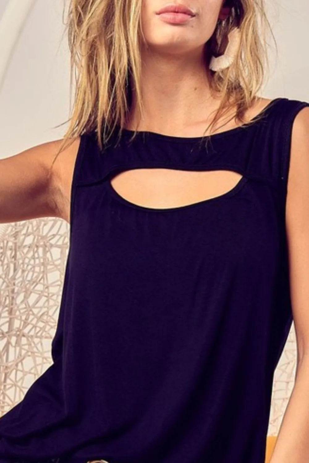 BiBi Rayon Span Knit With Cut Out Front Sleeveless Top Trendsi e900bfe2-cfdc-4709-b60d-42b71321a5c6-Max-Origin