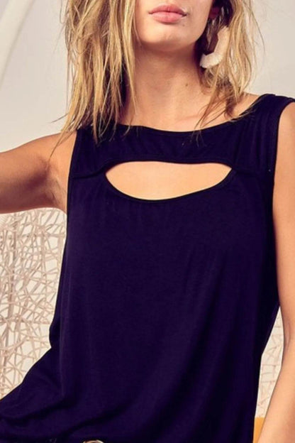 BiBi Rayon Span Knit With Cut Out Front Sleeveless Top Trendsi e900bfe2-cfdc-4709-b60d-42b71321a5c6-Max-Origin