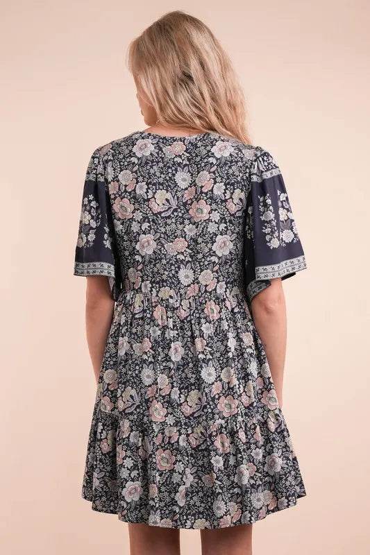 VERY J Shirring Detail Printed Woven Mini Dress Trendsi e915642b68544f2c9d5cd3406ea9d6c3-Max-Origin
