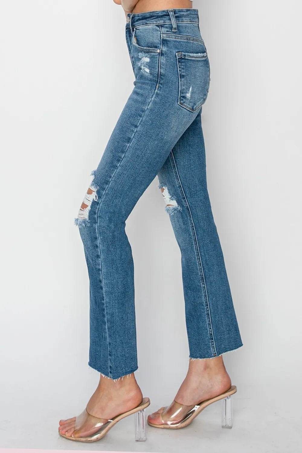 RISEN High Rise Distressed Ankle Jeans Trendsi e95ce6dd-0ad5-4c70-8389-d8427f7310a1-Max