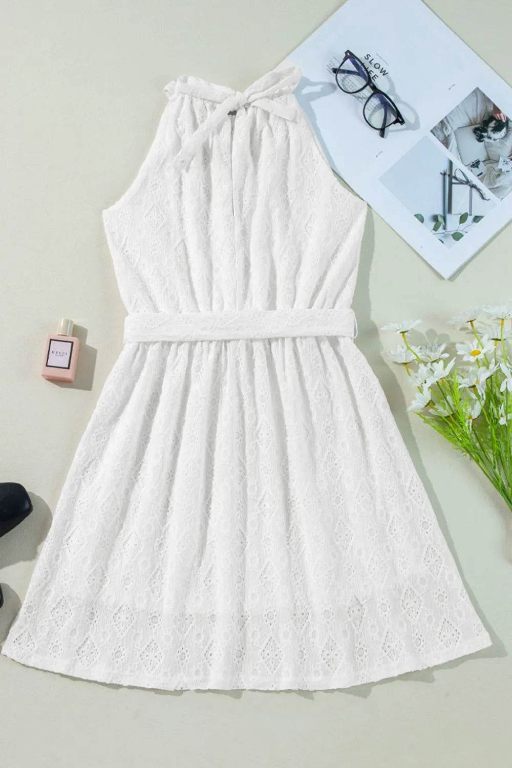 Lace Sleeveless Tied Waist Mini Dress Trendsi e974f2cd-5a44-452b-afdf-e287ea135824-Max-Origin