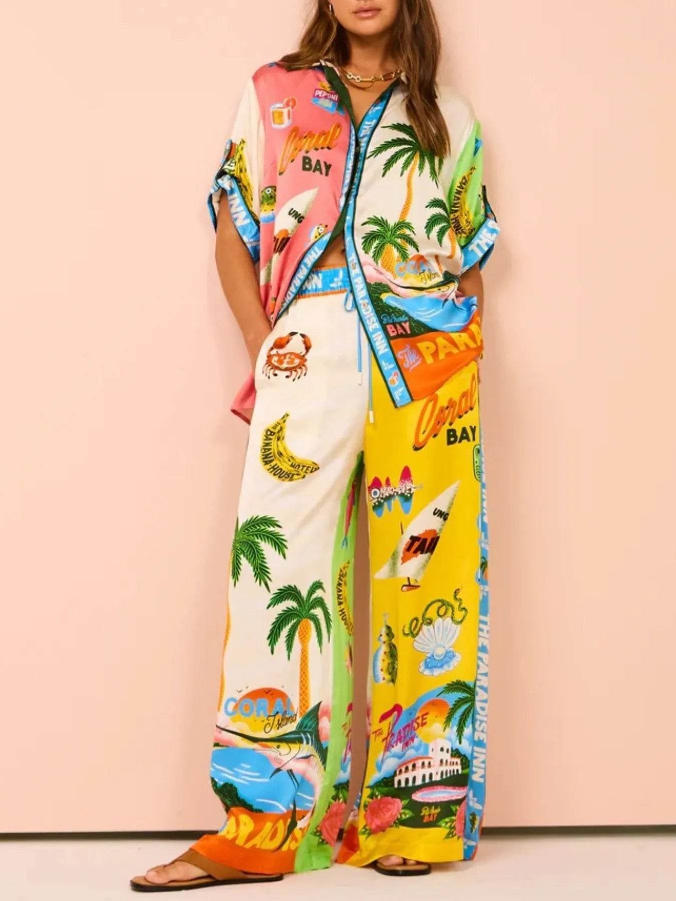 Printed Half Sleeve Shirt and Wide Leg Pants Set Trendsi e984a498-65e2-42a0-b4d4-3701a5bfafec-Max-Origin