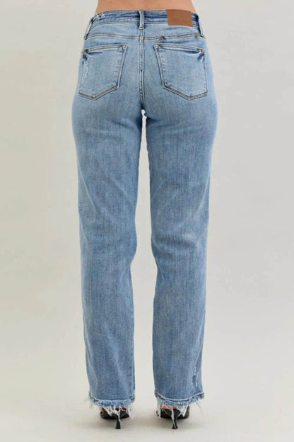 Judy Blue Frayed Hem Cell Phone Pocket Dad Jeans Trendsi e9c41b61-5486-47a5-8a09-111d7d720eb7-Max-Origin