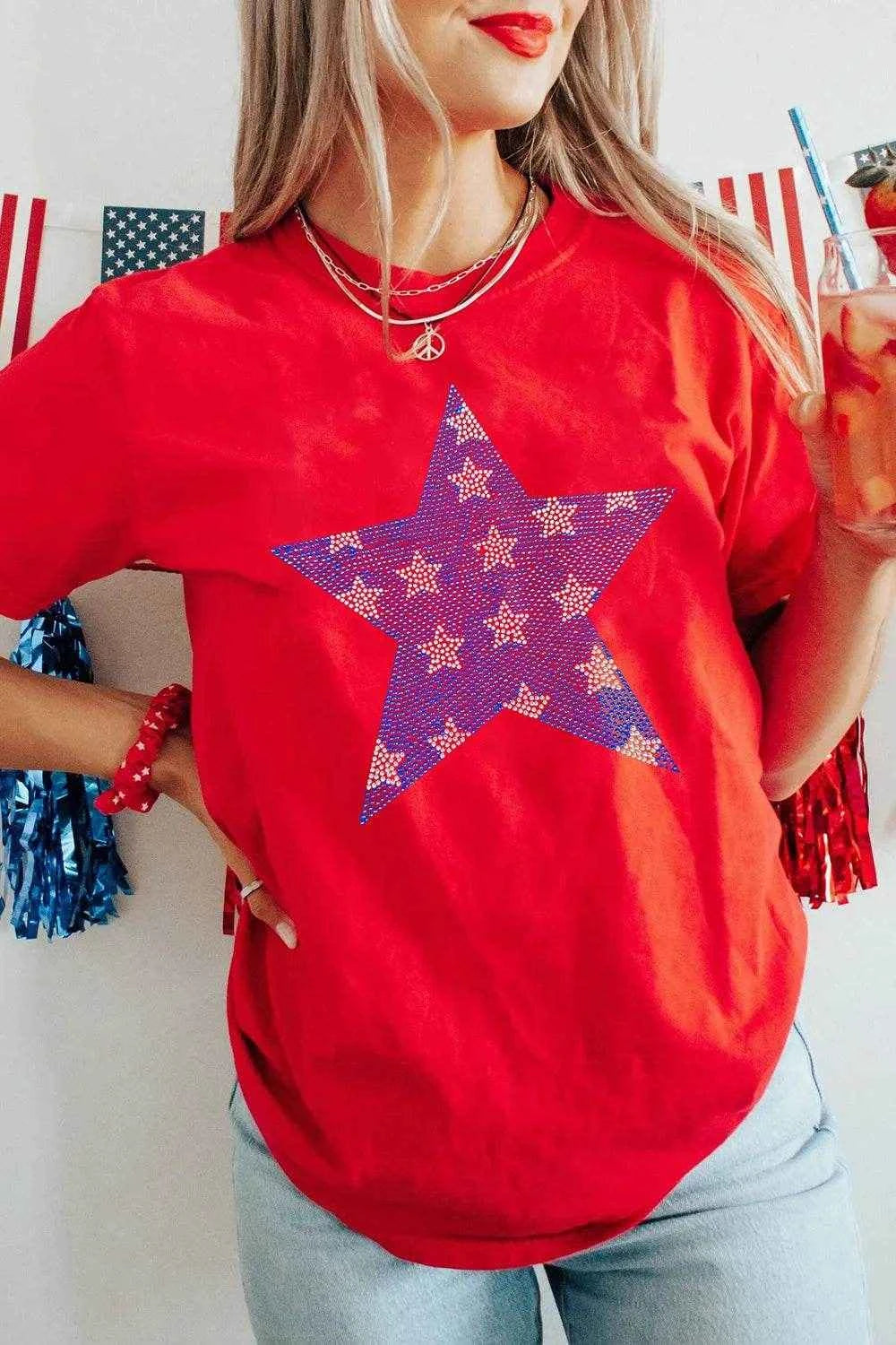 Patriotic Star Round Neck T-Shirt Trendsi ea40f40d-70ab-4669-a864-d0fa3d454189-Max-Origin