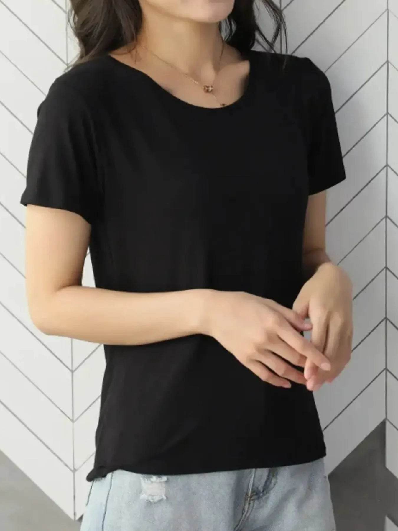 Round Neck Short Sleeve T-Shirt Trendsi eacabd92-eeea-4979-8052-fc6320a837f3-Max-Origin