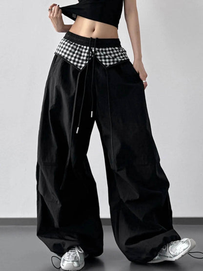 Wide Leg Pants with Checkered Detail Trendsi eacb4421-607b-419d-925c-45473f1f2dfa-Max-Origin
