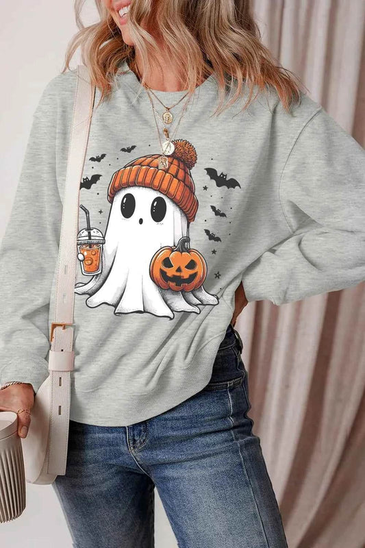 Ghost Round Neck Long Sleeve Sweatshirt Trendsi eacf60bd-f1a5-48f5-b12e-fb93439ccac5-Max