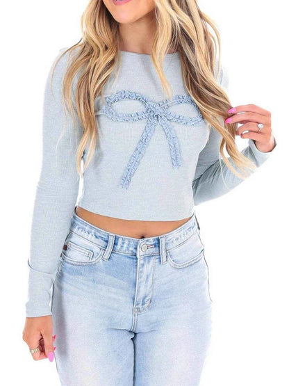 Bow Long Sleeve Fitted T-Shirt Trendsi ead96d83-889b-4a69-8b4f-fdfdf41ab188-Max-Origin