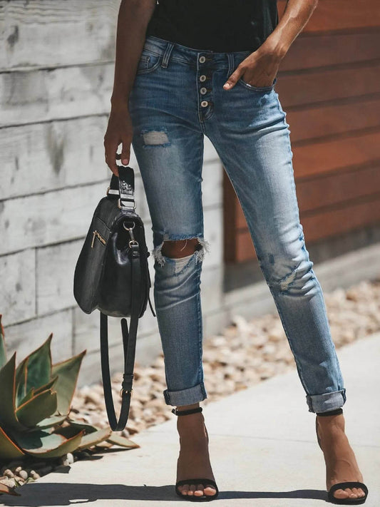 Distressed Button-Fly Skinny Jeans Light Blue Trendsi eafb62a50df545ee99a8b67a6a103bbf-Max-Origin