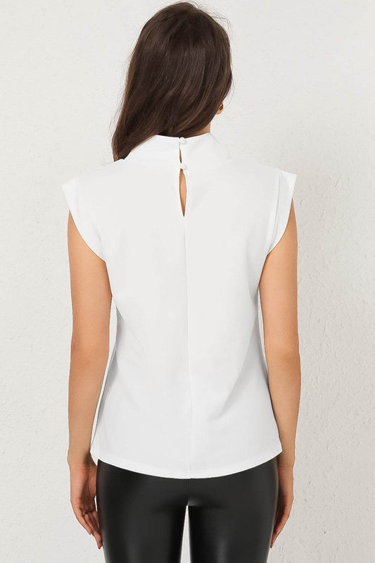 Mock Neck Cap Sleeve Blouse Trendsi eb0d851583c54c6fadb2fcdc361423c5-Max