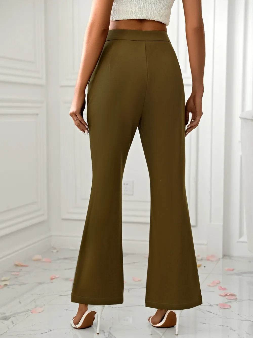Slit Flare Pants with Pockets Trendsi eb318e88-1d9e-4439-8b61-d092b2f5f562-Max