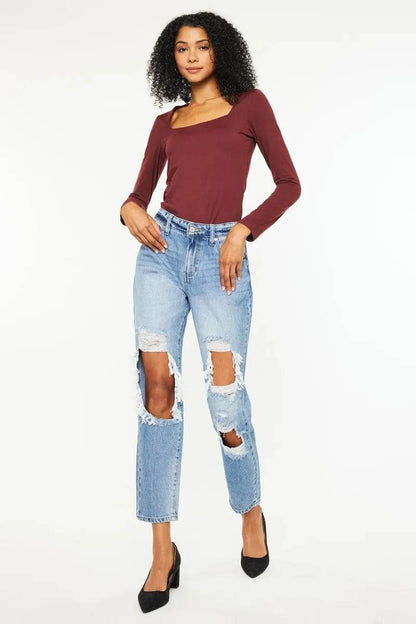 Kancan High Rise Distressed Boyfriend Jeans Trendsi eb4404e4f4c949cd9426ebb0019e6c0b-Max-Origin