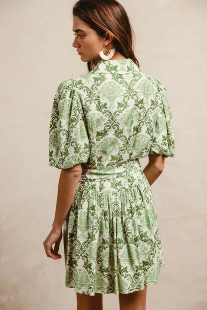 BiBi Tied Floral Short Sleeve Mini Shirt Dress Trendsi eb768e377f714f4281bdd8ac4a7349d3-Max-Origin