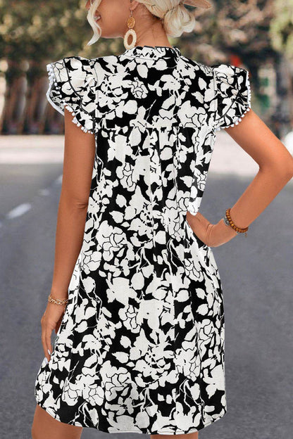 Floral Tie Neck Butterfly Sleeve Dress Trendsi eb84454d10294e6c8b894117ea7c5a12-Max