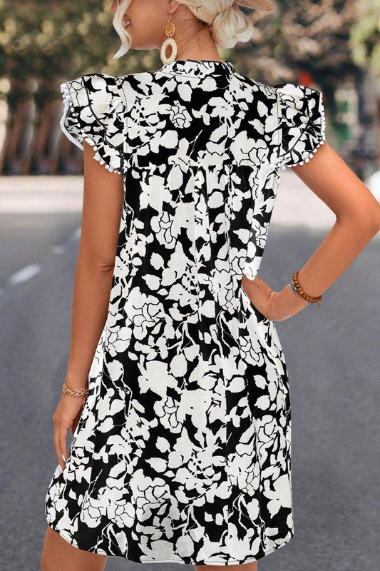 Floral Tie Neck Butterfly Sleeve Dress Trendsi eb84454d10294e6c8b894117ea7c5a12-Max