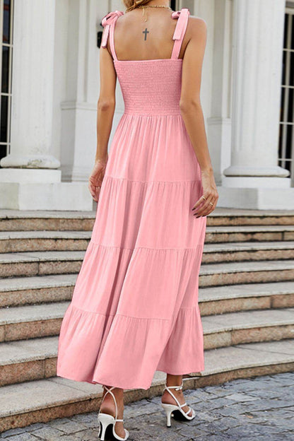 Tie-Shoulder Smocked Tiered Dress Trendsi eba614b7e9d541d786040a76aa2a36a3-Max