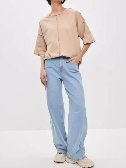 Round Neck Half Sleeve T-Shirt Trendsi ebc0e2f9-7bb3-49b0-82cf-c1c00d33b387-Max-Origin