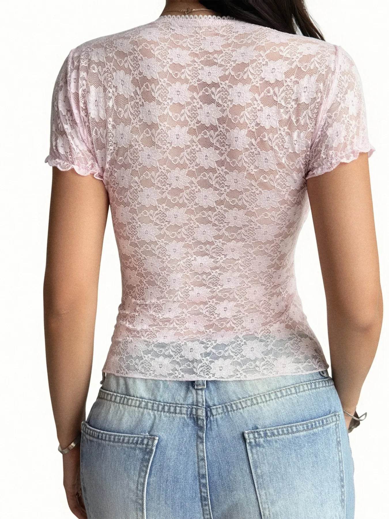 Lace Short Sleeve T-Shirt with Bow Detail Trendsi ebd4444f-47ae-4e88-970b-b98cd943960c-Max-Origin
