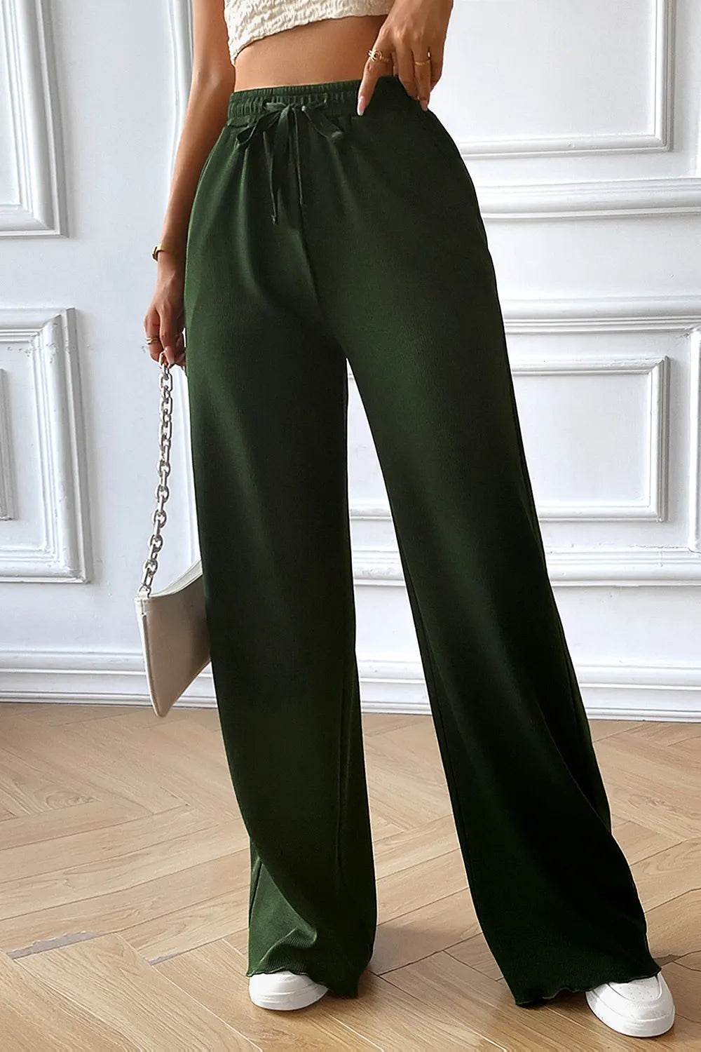 Devine Drawstring Wide Leg Pants with Pocketed Trendsi ec29d104-c257-482a-9b77-8e5fec16b85d-Max