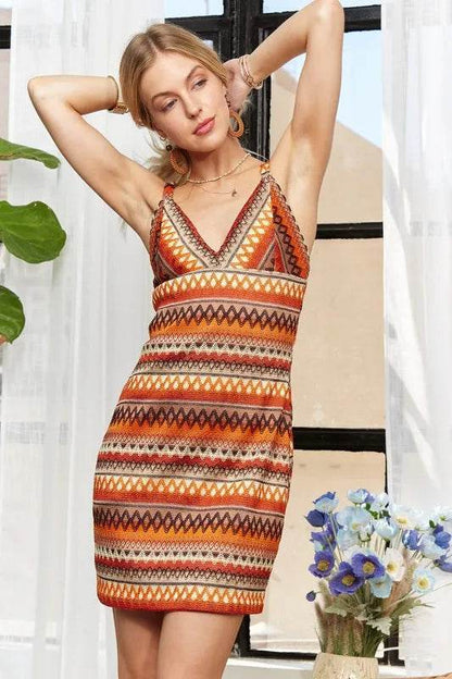 ADORA Contrast Striped V-Neck Mini Dress Trendsi ec316a5b-bd01-4ffb-92af-59af52aaefdc-Max