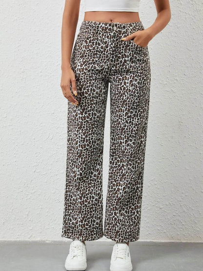 Leopard Print Wide Leg Jeans Leopard Print Trendsi ec4f84684eb047fe8c4c8530557cdabb-Max-Origin