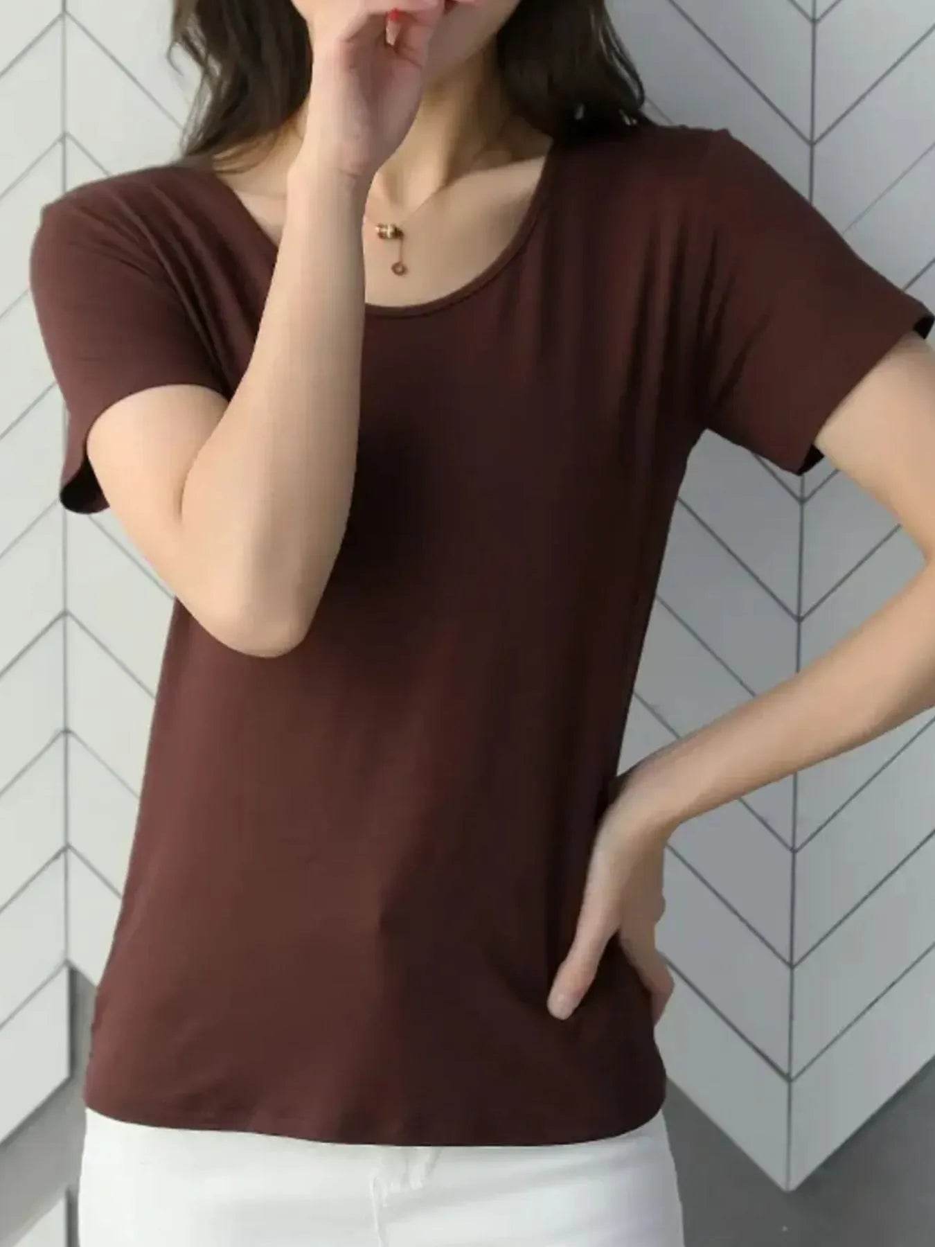 Round Neck Short Sleeve T-Shirt Burgundy Trendsi ec8d839f-8e06-40bc-a500-06af04a07f04-Max-Origin