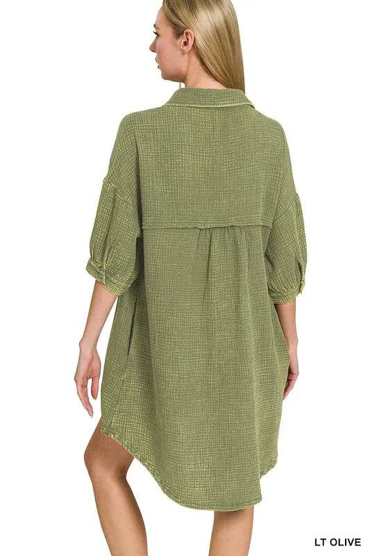 Zenana Washed Double Gauze Button Down Shirt Dress Trendsi ec8e0ce4bab14b698d1631c1813e78e0-Max-Origin