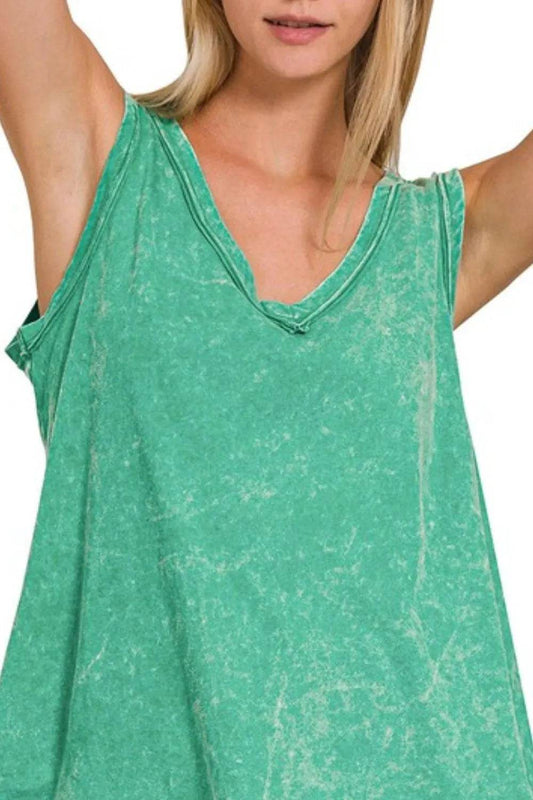 Zenana Crinkle Washed V-neck Sleeveless Top Trendsi ecaea68a-e03f-4b40-ab0c-7b0ee776fef8-Max-Origin