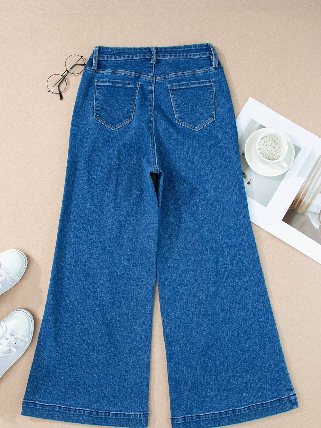Seam Detail Flared Bottom Ankle Length Jeans Trendsi ed1b245dcd6a4f1980868d4925e4c3b4-Max-Origin