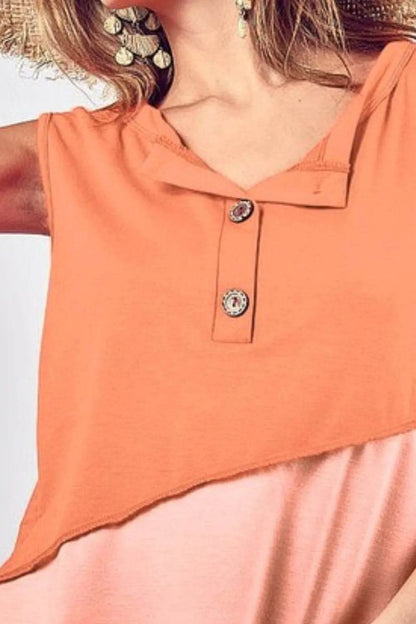 BiBi Color Block Contrast Stitching Buttoned Henley Top Trendsi ed26a53e-c7f4-4da0-a261-c3fda3fcba03-Max-Origin