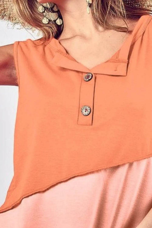 BiBi Color Block Contrast Stitching Buttoned Henley Top Trendsi ed26a53e-c7f4-4da0-a261-c3fda3fcba03-Max-Origin