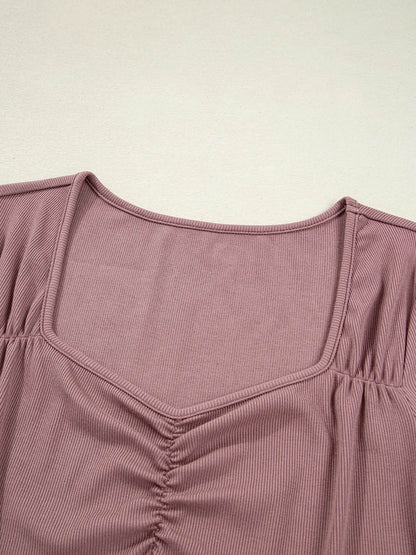 Ruched Front Long Sleeve T-Shirt Trendsi ed4ef7cef6ee4f15881e3215aa4e1980-Max-Origin