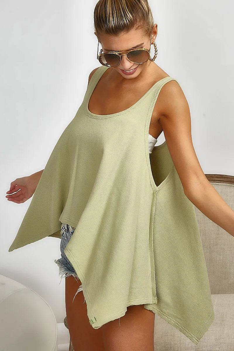 BiBi High and Low Flare Knit Tank Top Trendsi ed690057bcef46faac57db58604db2d3-Max-Origin