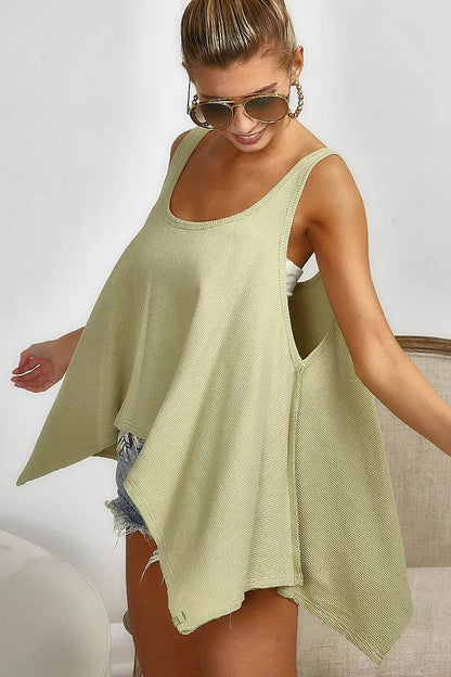 BiBi High and Low Flare Knit Tank Top Trendsi ed690057bcef46faac57db58604db2d3-Max-Origin