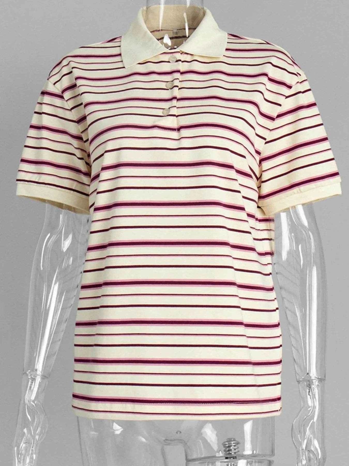 Striped Polo T-Shirt with Contrast Collar Trendsi ed6d17c1-5f97-4c9a-bc06-8fbefb052a62-Max-Origin
