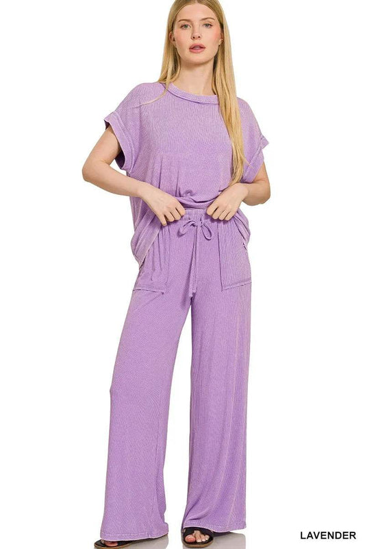 Zenana Ribbed Acid Wash Rayon Top & Pants Set LAVENDER Trendsi ed9eab8357454f69ae65b3f29f5bd552-Max-Origin