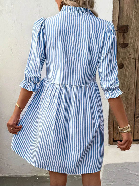 Striped Half Sleeve Mini Shirt Dress Trendsi edae894a-1697-4844-9d77-a02710cb19f4-Max-Origin