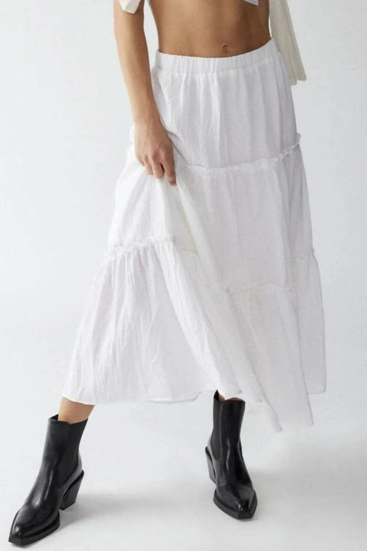 Frill Elastic Waist Skirt White Trendsi edbc10a6-e0dd-4822-a8e4-5cef8a2fe35f-Max