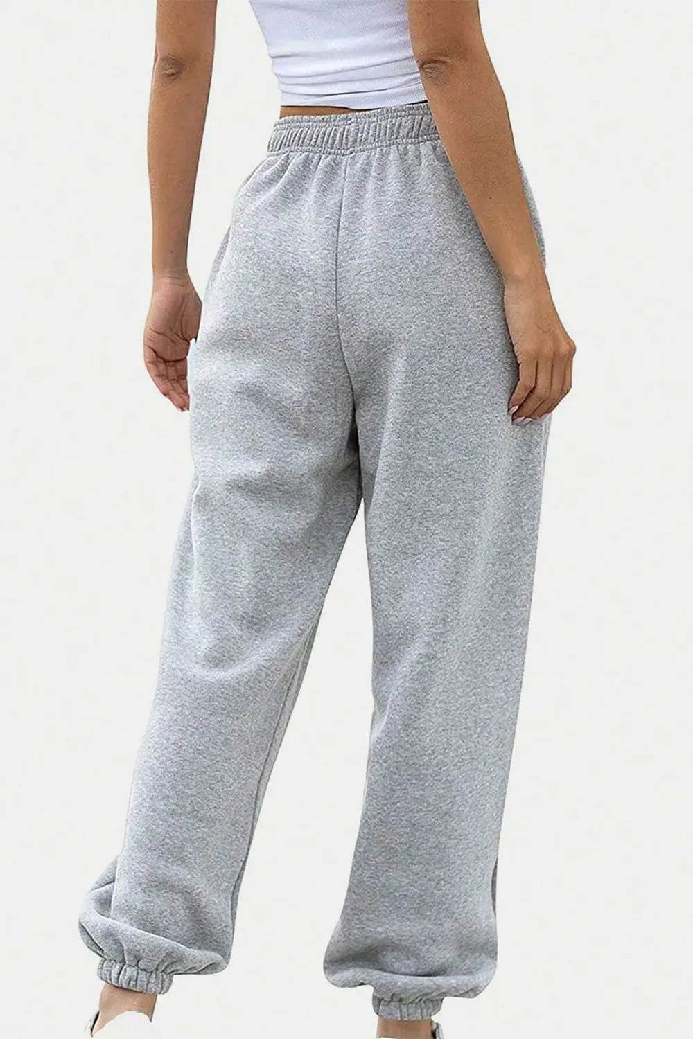 Elastic Waist Joggers with Pockets Light Gray Trendsi ee0b5c12-b417-4de1-baf4-8adb00a0c7a3-Max