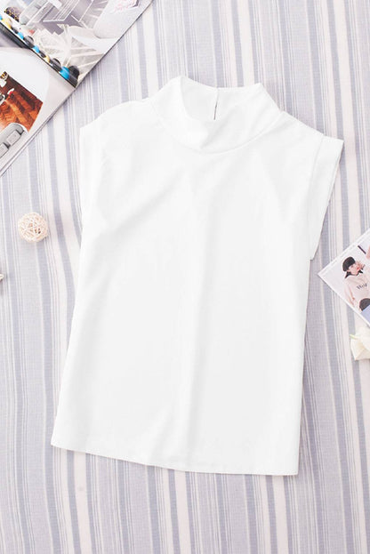 Mock Neck Cap Sleeve Blouse Trendsi ee39b7340d434eb58347774182a8d5d4-Max