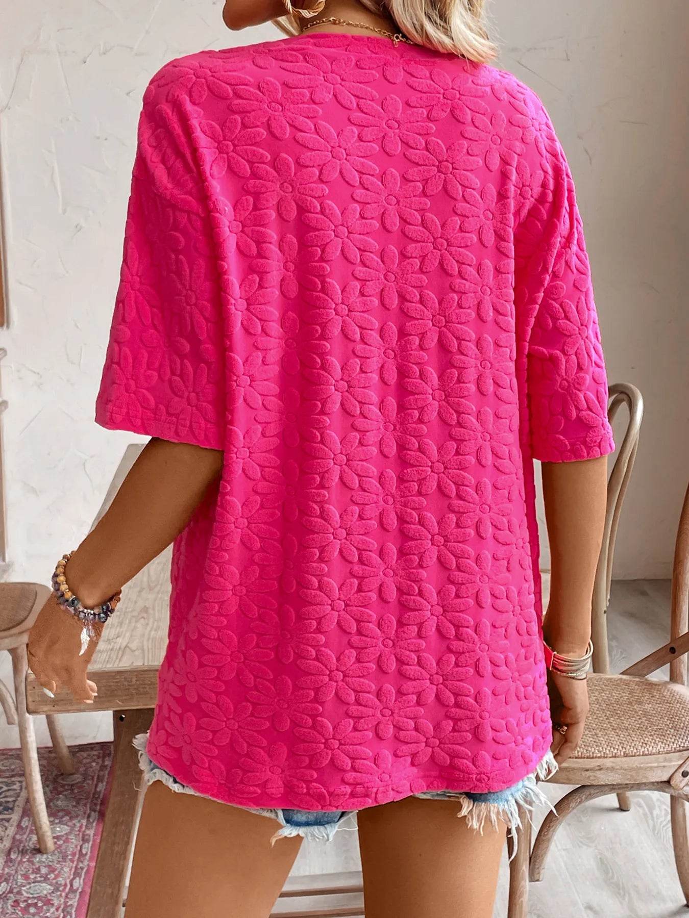Textured Round Neck Oversized T-Shirt Trendsi ee86a601c1ca43e79efcfaf4909672b6-Max-Origin