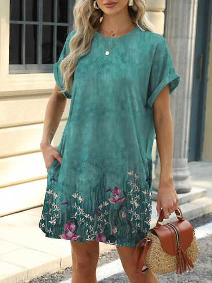 Printed Round Neck Short Sleeve Mini Dress Trendsi eed3b0e5-dda6-4c68-8259-f2bb4d368c86-Max-Origin