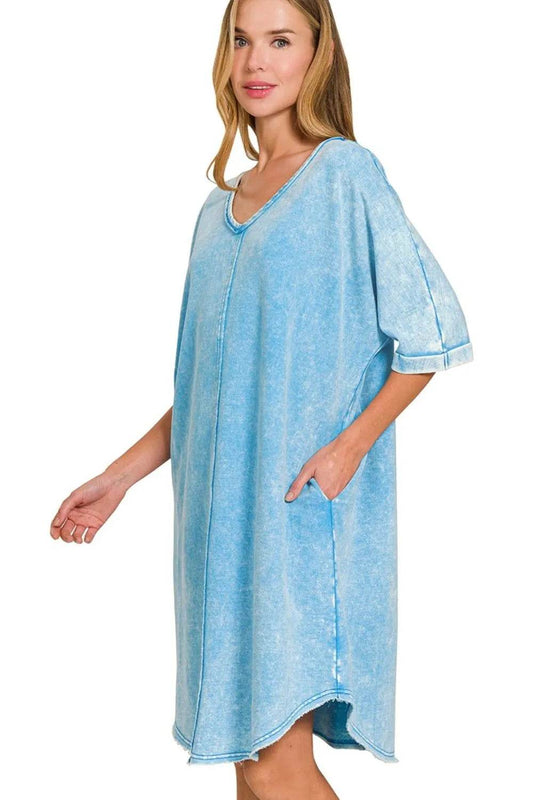 Zenana Acid-washed French Terry Tee Shirts Dress Trendsi ef27a60b-c01b-4878-abeb-a6e88d9cda28-Max-Origin