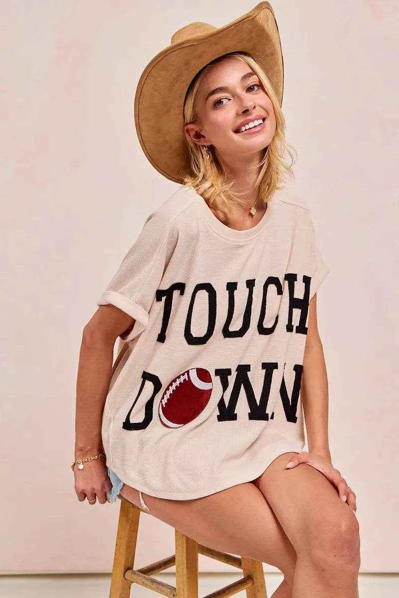 BiBi Game Day Touchdown Letter Patches Waffle Short Top Trendsi ef6f5d0acaeb46b3ac460e9b564ee374-Max-Origin