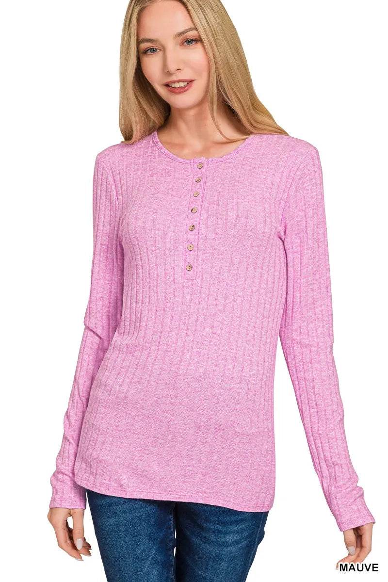Zenana Ribbed Long Sleeve Half Button Top MAUVE Trendsi efbfa557b329483a9b5939d313dad539-Max-Origin
