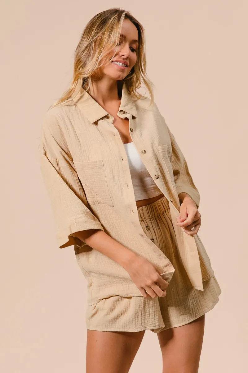 BiBi Crinkle Gauze Shirt and Short Set Trendsi efd132ea6974406cb7a00b2b8383a9fe-Max-Origin
