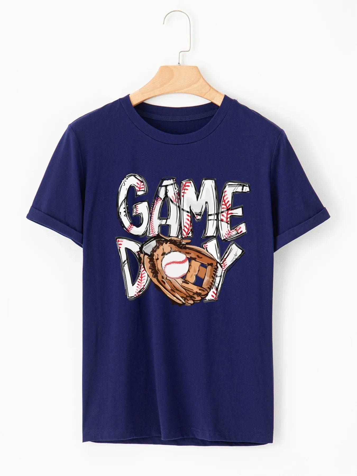 GAME DAY Graphic Short Sleeve T Shirt Trendsi f0113a121ed249cfb0c00d8ebc0bd19d-Max-Origin