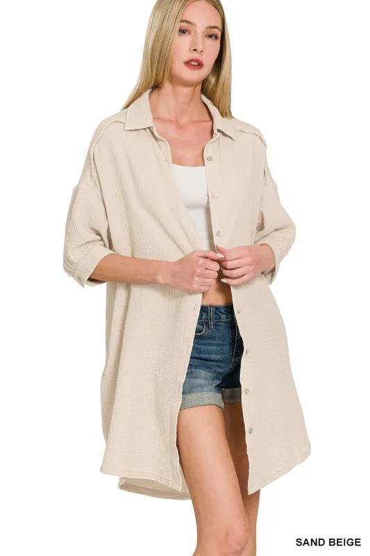 Zenana Washed Double Gauze Button Down Shirt Dress Trendsi f026bb65e1894832b2c240452a2f2cdc-Max-Origin