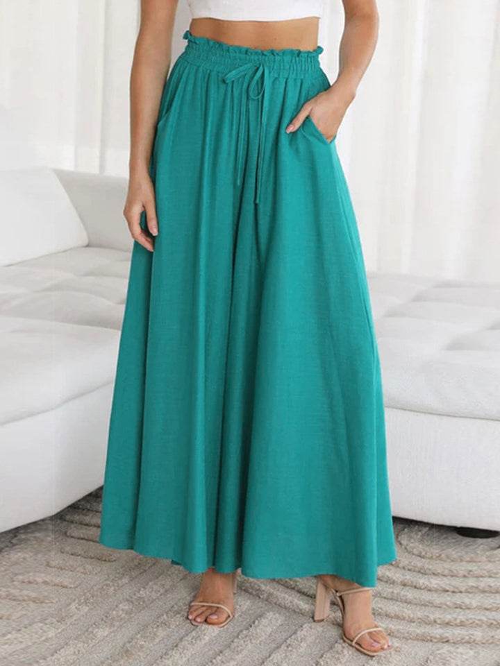 Drawstring Waist Wide Leg Pants Teal Trendsi f05738595da14416ac79ac7eaeb8cc5a-Max
