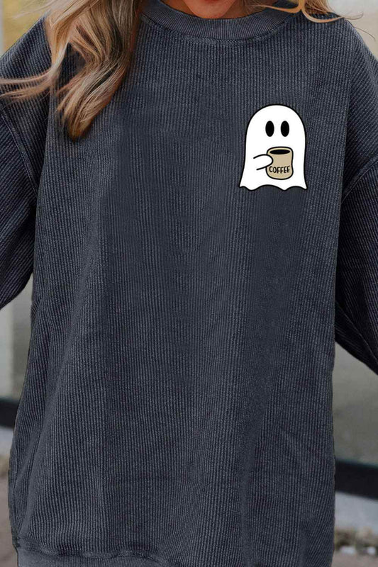 Ghost Graphic Drop Shoulder Sweatshirt Trendsi f0dba17e45134d048c3e3e1db01c4cba-Max